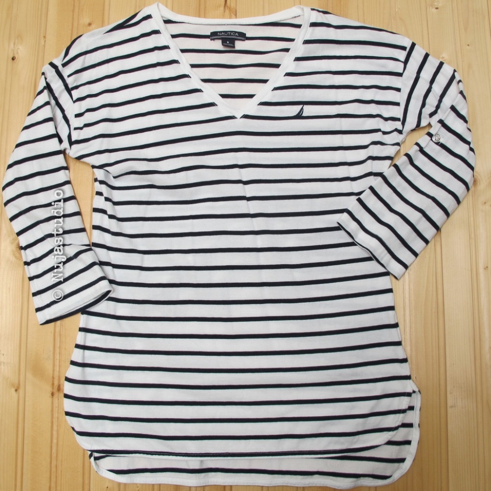 Nautica Adjustable Sleeve Knit Top